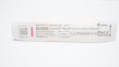 Smiths Medical 3086 Jelco Protect IV Plus-W Safety IV Cath. 22G x 1 1/4inch